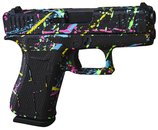 Glock G43X 9mm 3.41" 10+1 Splatter Cerakote Serrated Slide Polymer Frame