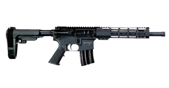 Alexander Arms PHI50ST Highlander  50 Beowulf 7+1 12" Black Fluted Threaded Barrel, Black Anodized Picatinny Rail Receiver, SB Tactical SBA3 Brace, Black Ergo Grip