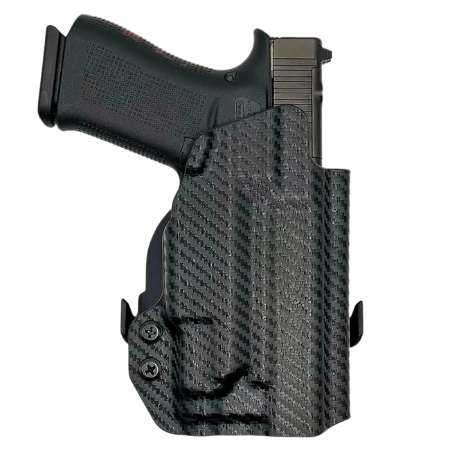 Rounded Gear GLKG4348TLR7CFRHOWBPDL  Paddle Holster OWB Black Carbon Fiber Kydex Fits Glock 43/48 Right Hand