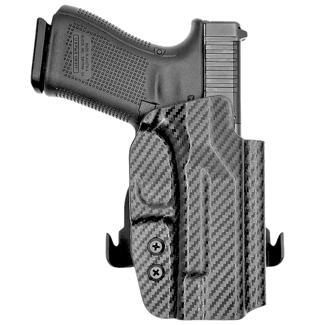 Rounded Gear GLK192332CFRHOWBPDL  Paddle Holster OWB Black Carbon Fiber Kydex Fits Glock 19 Right Hand