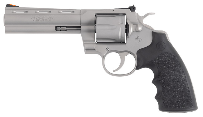 Colt Python 357 Magnum 5in 6-Round Matte Stainless Steel Rubber Grip