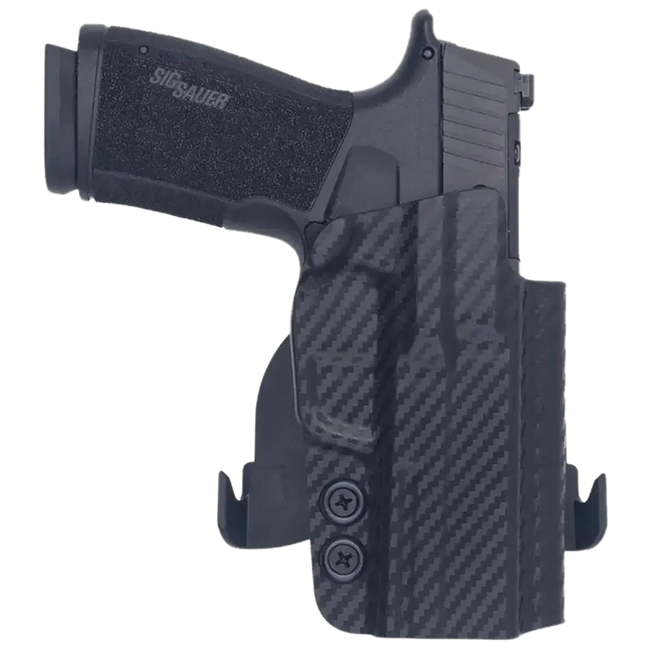 Rounded Gear SSRP365XMACROTLR7SUBCF  Paddle Holster OWB Black Carbon Fiber Kydex Fits Sig P365 X Macro Right Hand