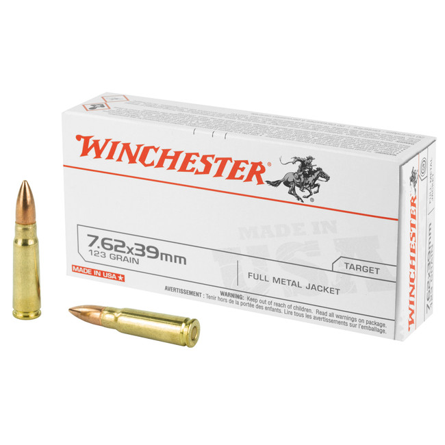 Winchester, USA Rifle, 7.62x39mm, Full Metal Jacket, 123 Grain, 20 Rounds - Q3174 - 020892201903