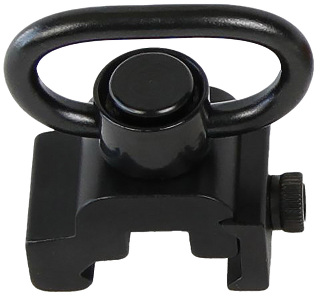 Bulldog BD886 Deluxe Push Button Swivel Black 1.25" Steel QD Rail Mount