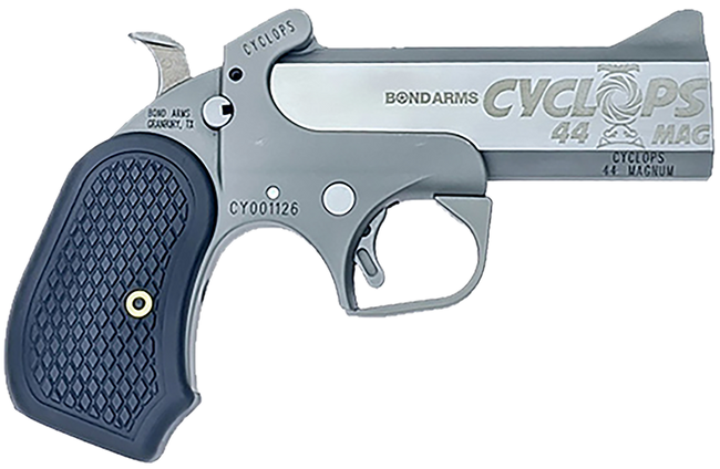 Bond Arms BACY Cyclops Thumper 50 AE 1rd Shot 4.25" Black/SS Barrel, Black Rough & Tumble Frame, Black B6 Resin Grips