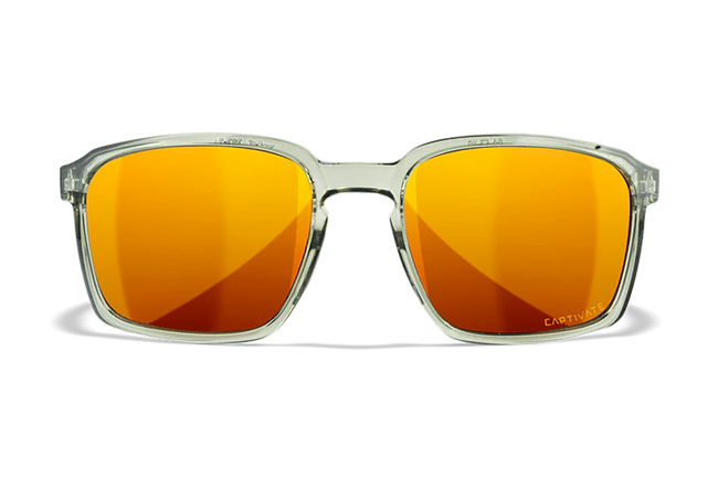 Wiley X AC6ALF04 Alfa  M/L Bronze Mirror Lens Polycarbonate Gloss Crystal Light Olive Frame