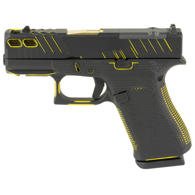Glock 43x 9mm Luger 3.41 in 10 Rounds Cerakote Distressed Black and Yellow