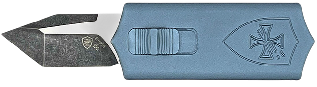 Templar Knife SMCAGB221 Sentinel Money Clip 1.88" OTF Tanto Plain Black Oxide Stonewashed Powder Coated D2 Steel Blade, 3.41" Blue Anodized Aluminum Handle
