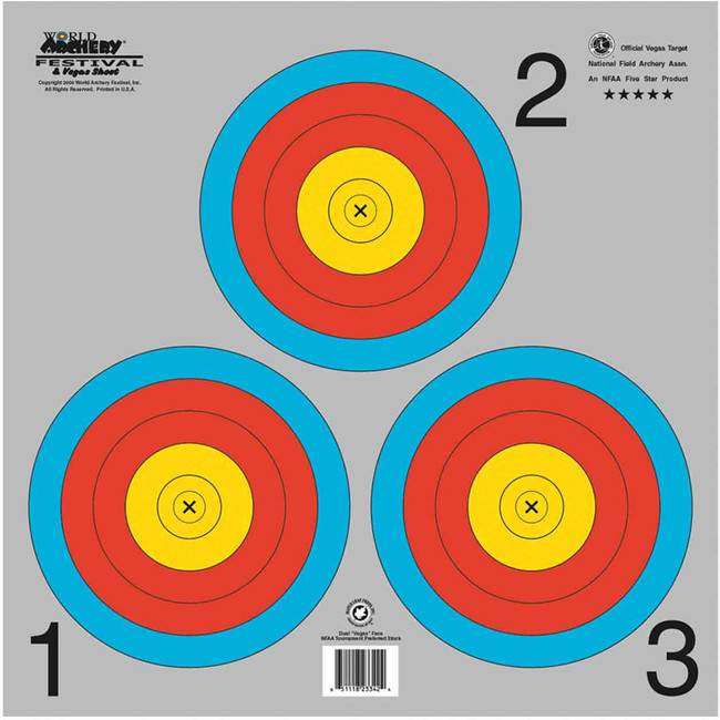 Maple Leaf NFAA Indoor Vegas 3-Spot Target 25 pk. - FT-3x40G - 651118053404