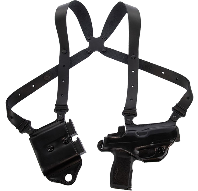 Galco MCII894RB Miami Classic II Shoulder System Shoulder Fits Chest Up To 56"/Sig P365 X Macro Black Steerhide  Right Hand - MCII894RB - 601299033542