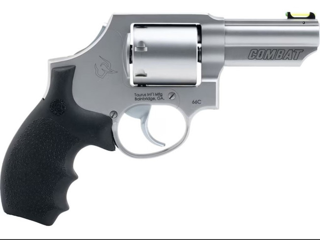 Taurus 66C Revolver 357 Magnum 3" 7 Rounds Stainless Steel Hogue Grips