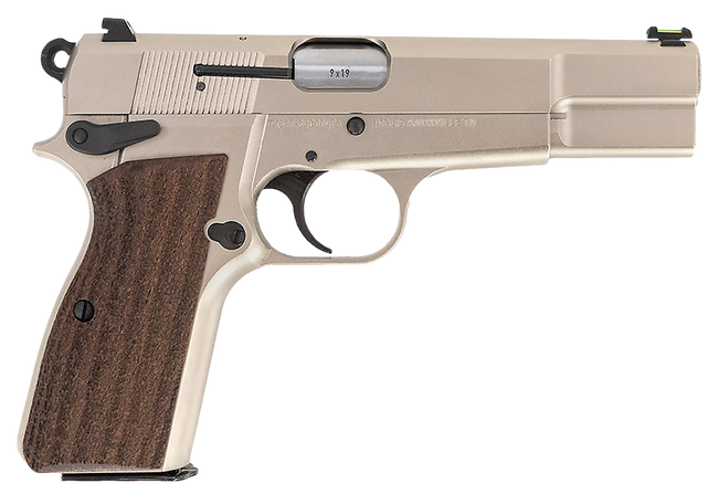 MAC Inglis P-35 Hi-Power Pistol - Nickel | 9mm | 4.7" Barrel | 15rd | G10 Grips