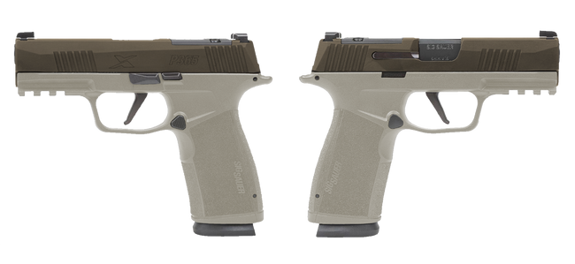 Sig Sauer P365 X-Macro 9mm 3.7 inch 17 rounds Two Tone Bronze Tan Pistol