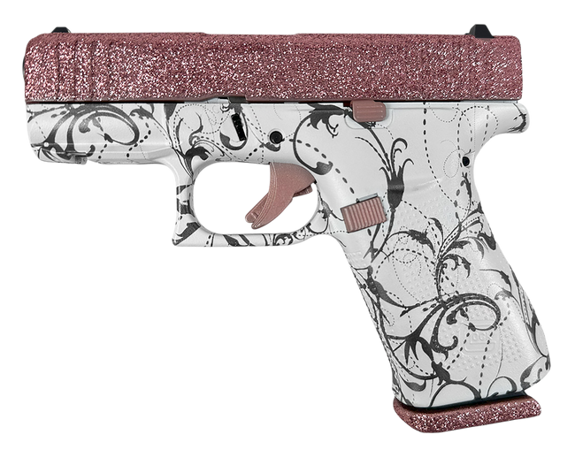 Glock G43X MOS 9mm Luger 3.41in 10+1 Black White Paisley Finish