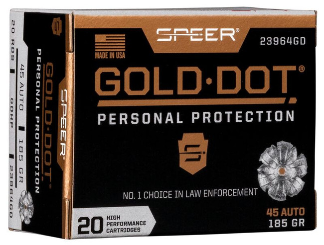 Cci Gold Dot 45 ACP Hollow Point 185 Grain 20 Rounds