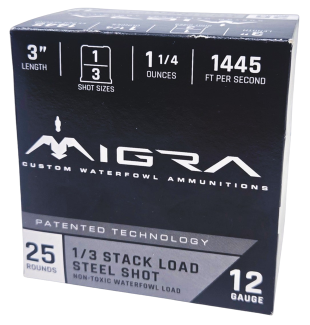 Migra Ammunitions M12SS13 Staxd  12Gauge 3" 1 1/4oz 1/3Shot 25 Per Box/10 Case