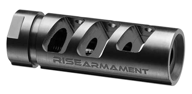 Rise Armament RA701223BLK RA-701 Compensator Black Nitride 416R Stainless Steel with 1/2"-28 tpi Threads & 2.50" OAL for 5.56x45mm NATO AR-Platform