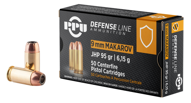 Prvi Partizan PPD9M 9x18mm Makarov Jacketed Hollow Point 95 Grain 50 Rounds