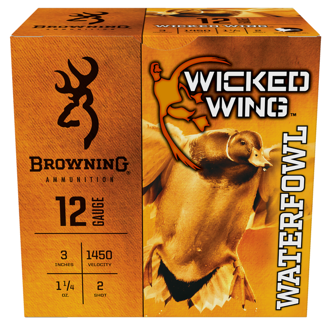 Browning Ammo B193421232 Wicked Wing  12Gauge 3" 1 1/4oz 2Shot 25 Per Box/10 Case