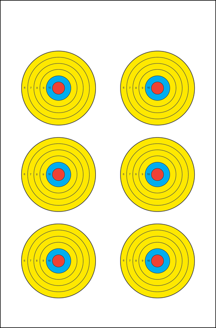 Action Target PRBE6100 High Visibility  Bullseye Paper 17.50" x 23" Multi-Color 100 Per Box