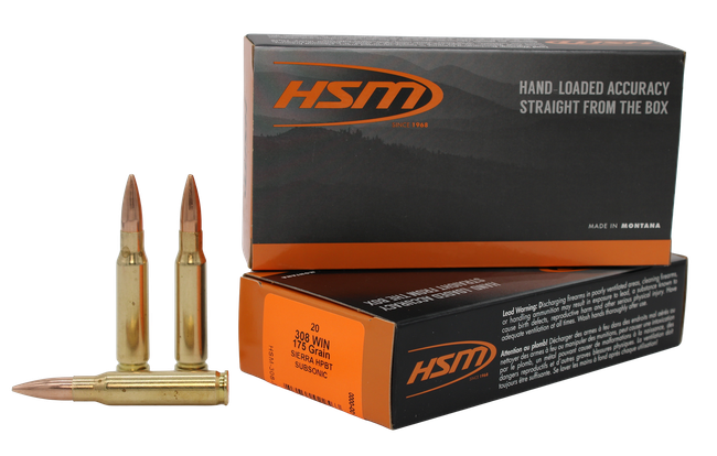 HSM 3085N Match  308Win 175gr Hollow Point Boat Tail 20 Per Box/25 Case