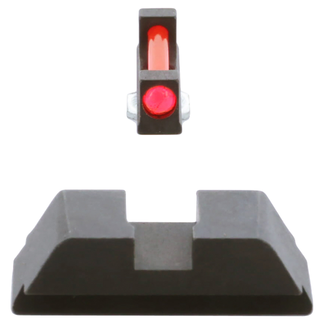 AmeriGlo GFT113 Glock Sight Red Fiber Front Steel Rear Gen1-4 9mm/40/380