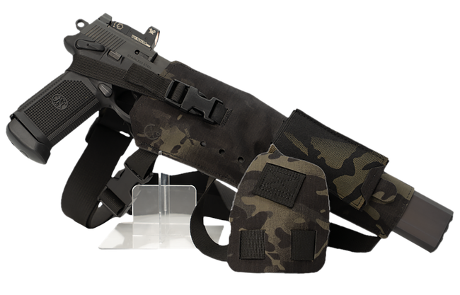 Cole-tac VWX109 Varmint Wrangler XL Pistol Holder Chest MultiCam Black Right Hand