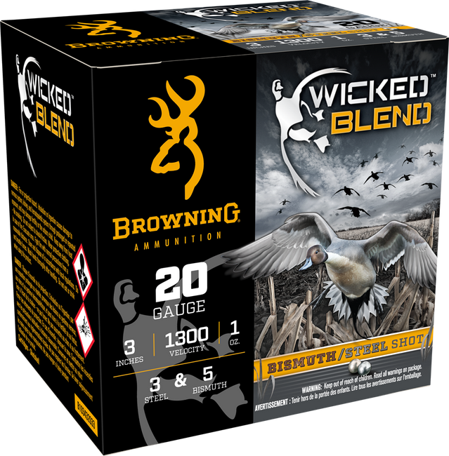 Browning Ammo B193432033 Wicked Blend  20Gauge 3" 1oz 3/5BI Shot 25 Per Box/10 Case