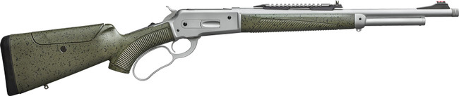 Davide Pedersoli 010G732457 Boarbuster Guidemaster-X 45-70 Gov 5+1 19" Silver Cerakote Threaded Barrel & Receiver w/Picatinny Rail, Green Adj Cheek Riser Synthetic Stock