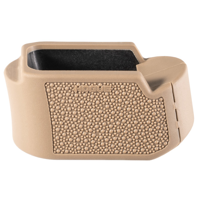 Hogue 18613  Extension Base Pad Fits Glock 19 Compatible w/ 10/15rd Magazines FDE Overmolded Rubber - 18613 - 743108186138