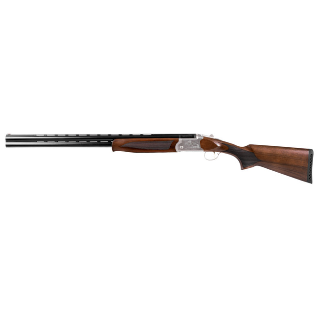 Girsan  Balikli Blue Label 12 Gauge Break Open 2.50" 2rd 28" Blue Polished Over/Under Vent Rib Barrel, Engraved Silver Aluminum Receiver, Fixed Turkish Walnut Stock, 5 Mobil Chokes