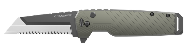 Outdoor Edge XDS430AC Razor XD4  3" Folding Serrated 420J2 SS Blade Green