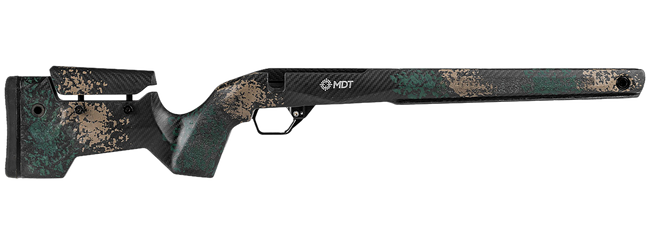 MDT CRBN Rifle Stock for Remington 700 Carbon Fiber Green FDE Foam Filled