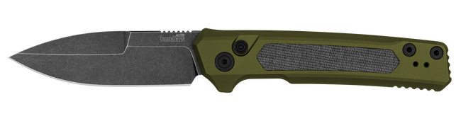 Kershaw 7205 Launch 22 Automatic 3.45" Folding Spear Point Plain CPM MagnaCut Steel Blade, OD Green Anodized w/Black Micarta Inserts Aluminum Handle