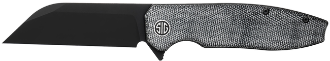 Sig Sauer Knives KA8BB Karak  3.25" Folding Wharncliffe Plain Black PVD Nitro-V Blade, 4" Salt & Pepper Micarta Handle