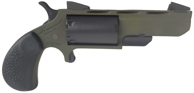 NAA Green Huntsman Revolver 22 LR/Mag. 2 in. OD Green Black Grip 5 rd.