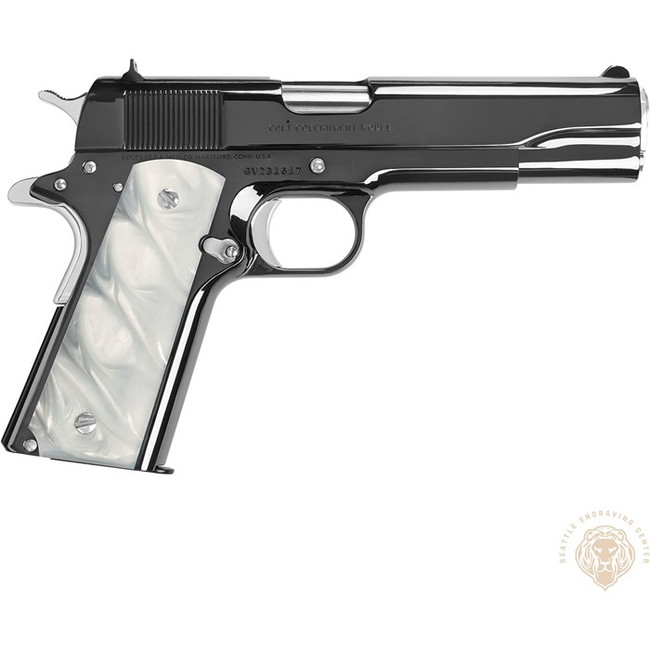 Colt 1911 Government Classic 45 ACP 5" 8rd Black Chrome Pistol - SEC-COLT BLACK - 050806032569