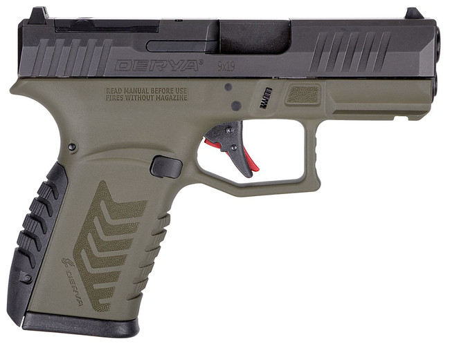 Derya DY9Z 10L 9mm Pistol 10rd Round OD Green/Black