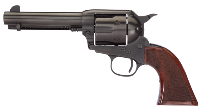 Taylors & Company 550885DE Runnin Iron Black Rock 45 Colt (LC) Caliber with 4.75" Barrel, 6rd Capacity Cylinder, Overall Black Nitride Finish Steel, Checkered Walnut Grip & Overall Taylor Polish