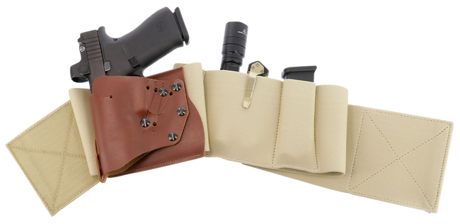 Galco UWERBKHXL UnderWraps Elite Khaki XL Leather/Nylon Handgun