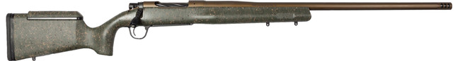 Christensen Arms 8010201700 Mesa Long Range 300 PRC 3+1 26" Threaded Barrel, Burnt Bronze Cerakote, Green with Black/Tan Webbing Stock - 8010201700 - 696528086819