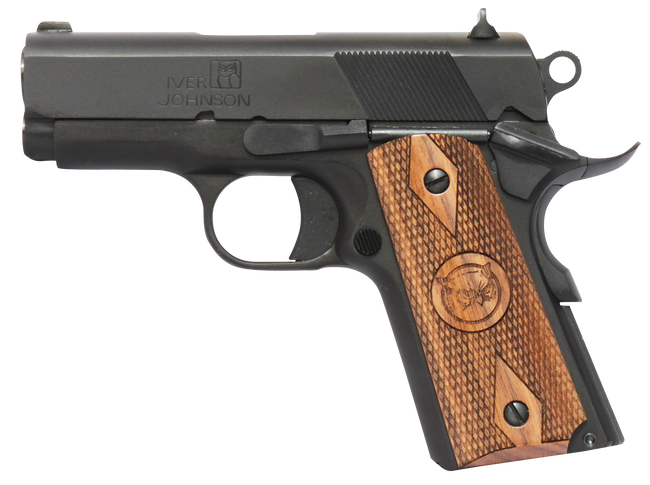 Iver Johnson Arms THRASHER Thrasher  45 ACP 7+1 3.13" Black Bull Barrel, Matte Blued Serrated Steel Slide & Frame w/Beavertail, Walnut Large Diamond Grip