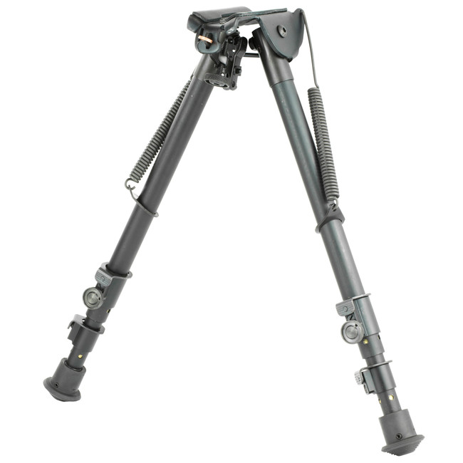 Harris Bipods 251A2 Non-Swivel 25 Swivel Stud, 12-25", Black Steel/Aluminum, Rubber Feet - 251A2 - 051156112253