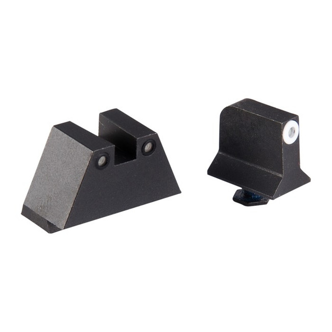 Night Fision GLK004003WGZ Suppressor Height Sights For Glock  Green Tritium White Outline Front Sight-Green Tritium Black Outline Rear Sight Glock 17/17L/19