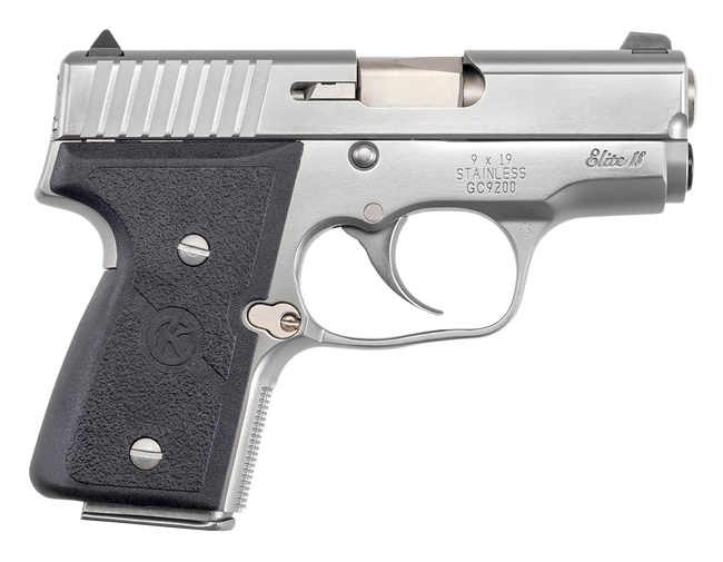Kahr Arms M9098A MK Elite 9mm Luger Caliber with 3" Barrel, 6+1 or 7+1 Capacity, Overall Polished Stainless Steel, Serrated Slide & Textured Wraparound Black Nylon Grip