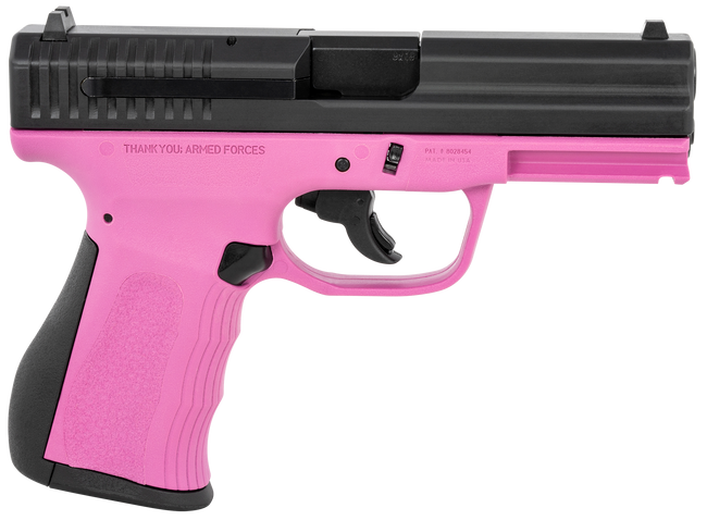 FMK G9C1G2PKSSCM 9C1 G2 9mm Luger 10+1 4" Black Stainless Steel Barrel, Black Serrated Carbon Steel Slide, Pink Polymer Frame w/Picatinny Rail, Black Backstrap Grip