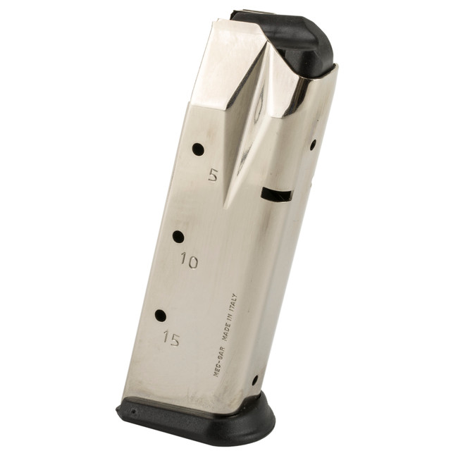 Mec-Gar 15rd Extended 9mm Luger Magazine Fits Sig P228 Nickel Carbon Steel - MGP22815N - 765595440548
