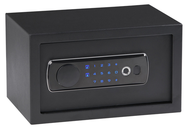 Bulldog BD5010 Duo  Digital Keypad/Biometric/Key Entry Black Powder Coat Steel Holds 1 Handgun LED Keypad