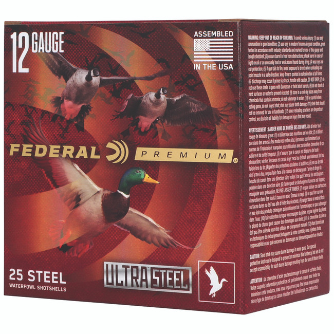 Federal Ultra Steel 12 Gauge Steel Shot 1 1/4 Ounce #2 25 Rounds - PWUX1422 - 604544698770