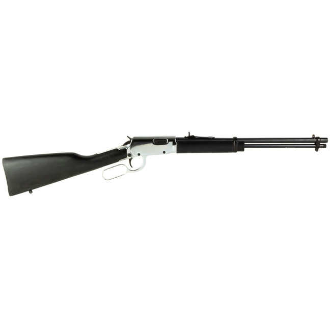 Rossi Rio Bravo Lever Action Rifle - Black / Nickel| .22 LR | 18" Barrel | 15rd | Nickel Coated Frame, Receiver & Lever - RL22181WD-NI - 754908310708